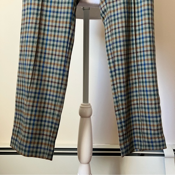 J. McLaughlin Yara Olive Green Blue Houndstooth Plaid Cropped Pants size 2 - Picture 9 of 11